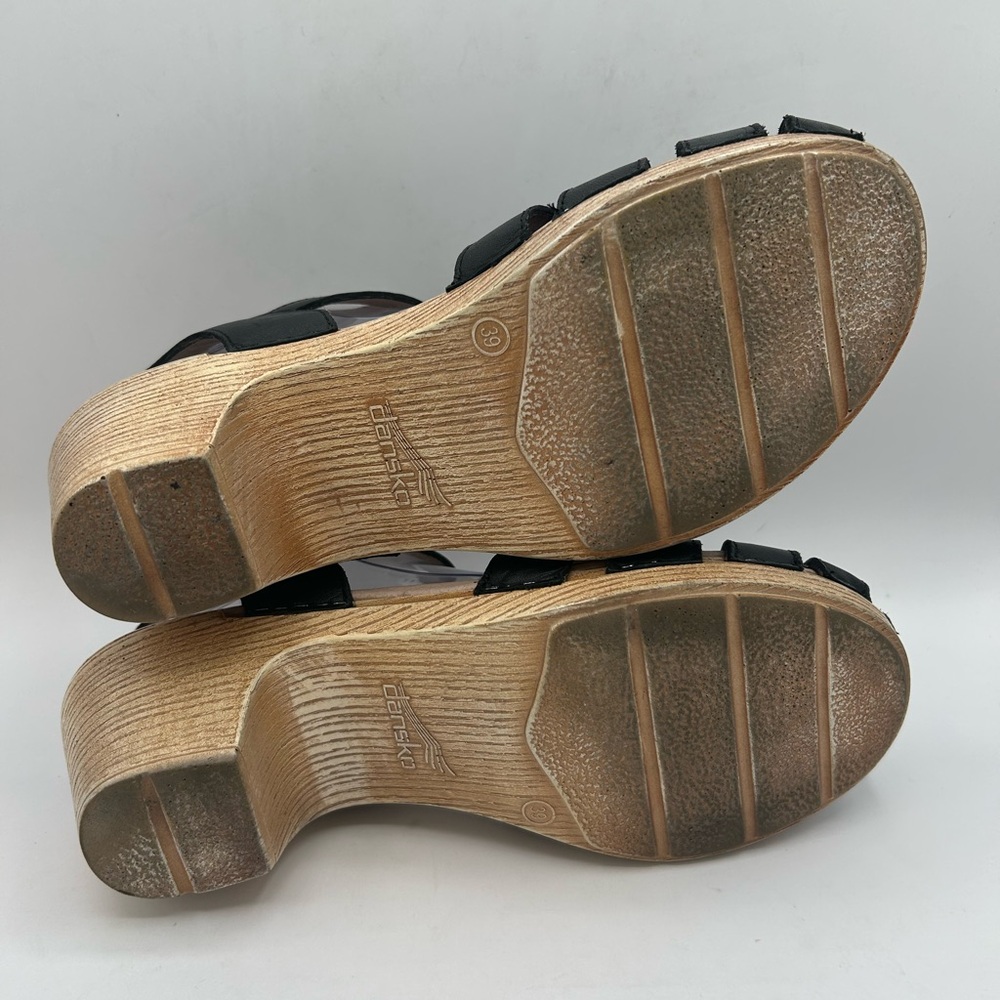 Dansko Milly Fisherman Woven Sandal in Black Leather, wood like soul size 39 - Picture 10 of 10